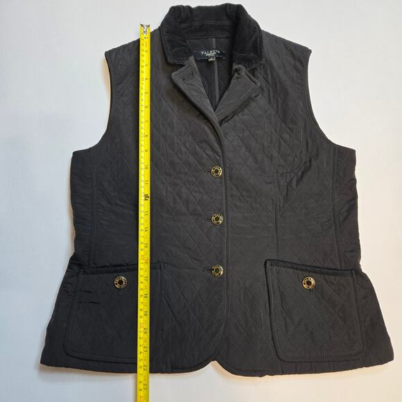 Talbots Quilted Vest Women Small Petite Corduroy Collar Button Up Layering - Picture 10 of 10